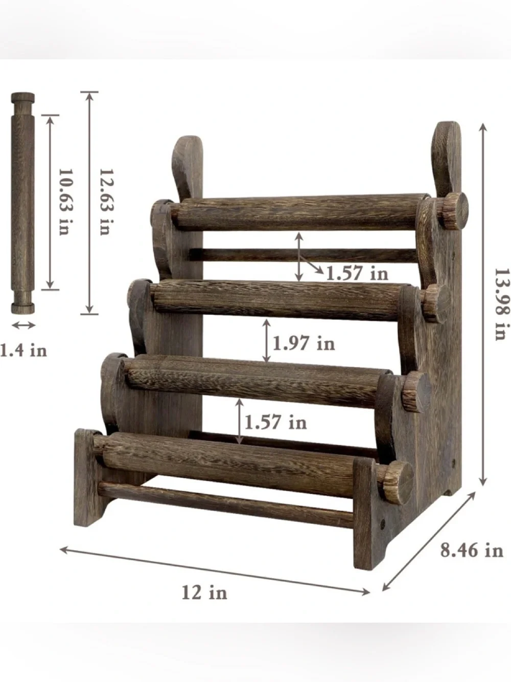 4 Tier Jewelry Wooden Display